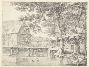 Zeichnung einer Doppelwassermühle von Jacob van Ruisdael