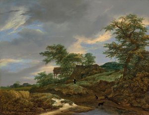 Dünenlandschaft mit einem Haus und einem Taubenschlag von Jacob van Ruisdael