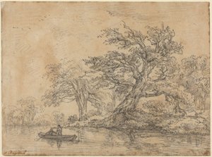 Alte Bäume an einer Böschung von Jacob van Ruisdael