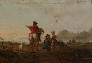 Niederländische Landschaft mit Figuren von Jacob van Strij