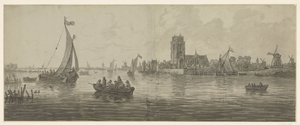 Ansicht von Dordrecht aus Südwesten von Jacob van Strij