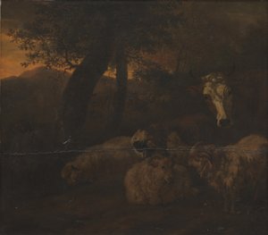 Schafherde im Wald von Jacob van der Does d.Æ.