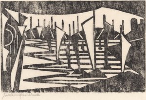 Komposition (Boote in einem Hafen) von Jacoba van Heemskerck (signed by artist)