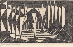 Komposition (Segeln auf einem See) von Jacoba van Heemskerck (signed by artist)