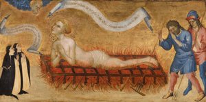 Martyrium des Heiligen Laurentius mit zwei Benediktinerinnen