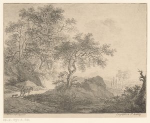 Eselstreiber in Berglandschaft
