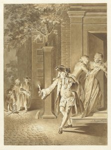 Szene aus Lubbert Lubbertse, oder der geadelte Bauer von Jacobus Buys