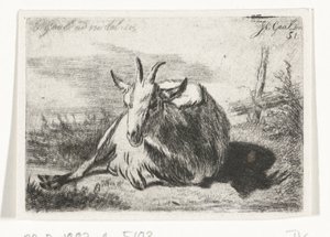 Liegende Ziege, nach links von Jacobus Cornelis Gaal