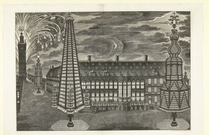 Illumination und Feuerwerk in Gent, 1717 von Jacobus Harrewijn