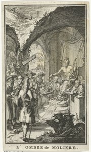 Molière vor den Richtern des Pluto von Jacobus Harrewijn