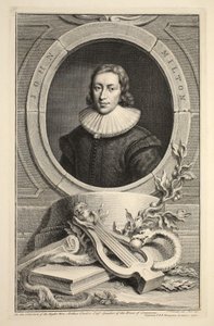 Porträt von John Milton, Illustration aus 