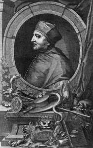 Porträt von Thomas Wolsey (1478-1530), englischer Kardinal und Staatsmann, Gravur von Jacobus Houbraken (1698-1780)
