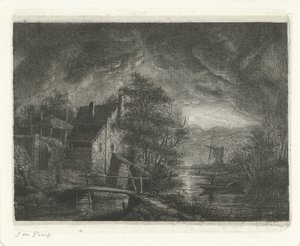 Landschaft bei Mondlicht von Jacobus Ludovicus Cornet