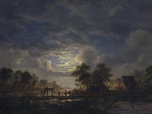 Dorf an einem Kanal, 1840