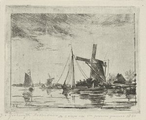 Flussansicht mit Mühle von Jacobus van Gorkom jr.