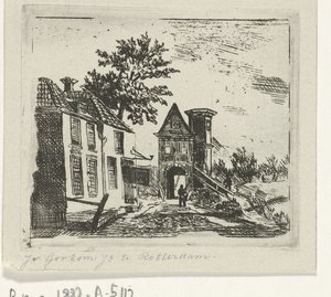 Stadtansicht mit Tor von Jacobus van Gorkom jr.