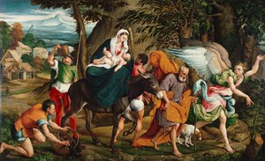 Die Flucht nach Ägypten, ca. 1544-45 von Jacopo (1510 92) Bassano