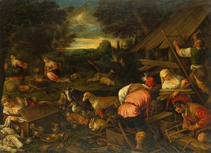 Gott spricht zu Noah nach der Flut, um 1578 von Jacopo and Bassano Francesco (F. da Ponte) Bassano