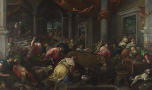 Die Tempelreinigung von Jacopo Bassano and workshop