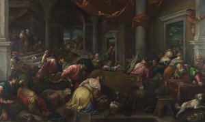 Die Reinigung des Tempels, um 1580 von Jacopo Bassano il vecchio