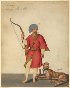 Ein Azappo-Bogenschütze mit einem Geparden von Jacopo Ligozzi