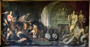 Cosimo I. de Medici empfängt Papst Pius V. von Jacopo Ligozzi
