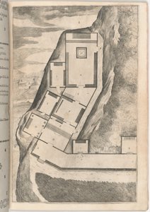 Plan der Räume und Kirche des heiligen Klosters (Pianta di parte della loggia e del sacro eremo) [Tafel K] von Jacopo Ligozzi
