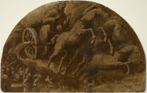 Studie für die Vision des heiligen Franziskus von Assisi, der in einem feurigen Wagen in den Himmel gebracht wird von Jacopo Ligozzi