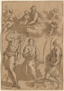 Madonna und Kind in Herrlichkeit mit den Heiligen Johannes dem Täufer, Stephanus und Laurentius