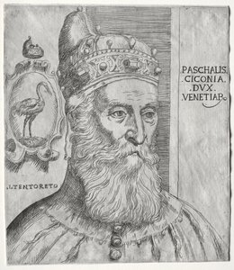 Porträt von Pasquale Cicogna, Doge von Venedig von Jacopo Palma il Giovane