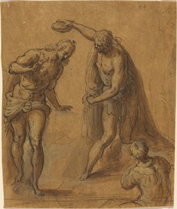 Skizze für eine Taufe Christi von Jacopo Palma il Giovane