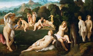Badende Nymphen, ca. 1528 von Jacopo Palma il Vecchio the Elder