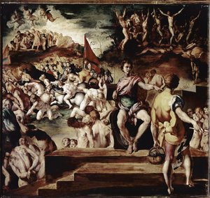 Martyrium des heiligen Mauritius und der legendären römischen Thebäischen Legion von Jacopo Pontormo