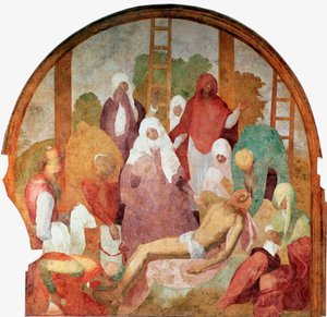 Passion Christi: Die Kreuzabnahme. Fresko von Jacopo Carrucci genannt Pontormo, 1523-1525 von Jacopo Pontormo