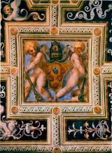 Putti und Wappen von Papst Leo X. von Jacopo Pontormo