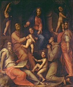Die Heilige Familie mit Heiligen