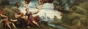 Apollo und Artemis töten die Kinder der Niobe, ca. 1545-48 von Jacopo Robusti (workshop of) Tintoretto
