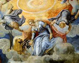 Doge Niccolo da Ponte erhält einen Olivenzweig von Venedig (Detail) von Jacopo Robusti Tintoretto