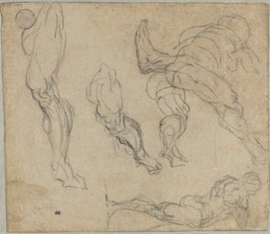 Figuren und Beine, 1575-80 von Jacopo Robusti Tintoretto