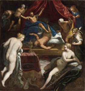 Herkules vertreibt den Faun aus Omphales Bett
