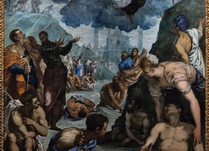 St. Augustinus heilt den Lahmen (Detail) von Jacopo Robusti Tintoretto