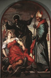 St. Georg, die Prinzessin und St. Louis von Jacopo Robusti Tintoretto