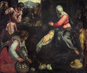 Die Anbetung der Hirten, ca. 1578 von Jacopo Robusti Tintoretto