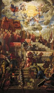 Der Doge Niccolo da Ponte erhält einen Olivenzweig von Venedig (Detail) von Jacopo Robusti Tintoretto