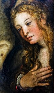 Die Grablegung Christi, Detail der Heiligen Maria Magdalena, ca. 1559/62