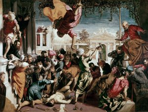 Das Wunder des heiligen Markus, der einen Sklaven befreit, 1548 von Jacopo Robusti Tintoretto