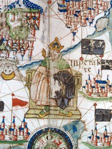 Heiliger Römischer Kaiser, Detail einer Renaissance-Karte von Europa, Jacopo Russo