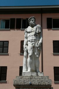 Statue des Herkules, Brescello, Provinz Emilia Romagna, Italien