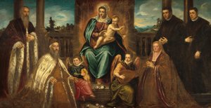 Doge Alvise Mocenigo und Familie vor der Madonna mit Kind, ca. 1575