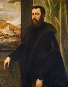 Porträt eines Mannes mit Landschaftsansicht, 1552-1556